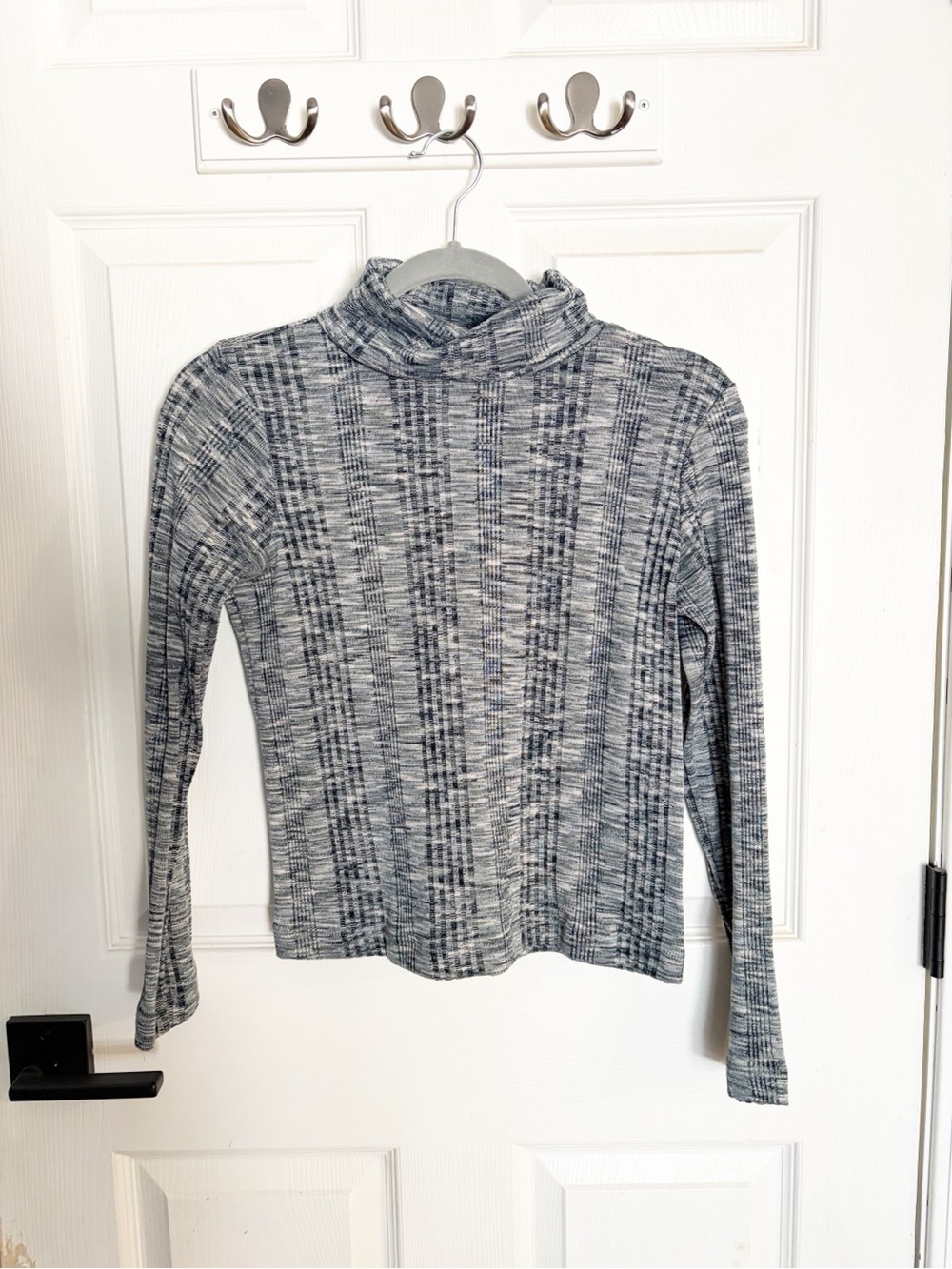 Knox Rose Turtleneck Space Dye Blue size Small